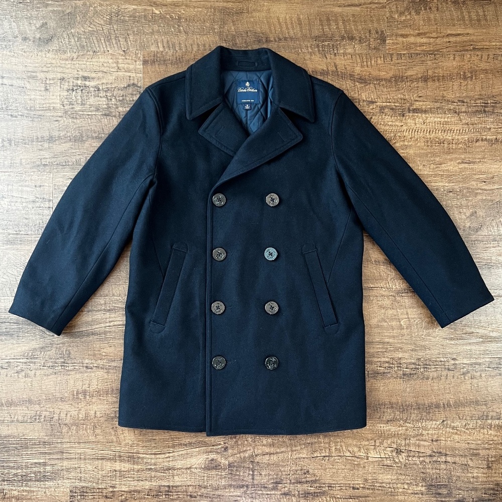 Brooks Brothers Navy 100% Wool Coat